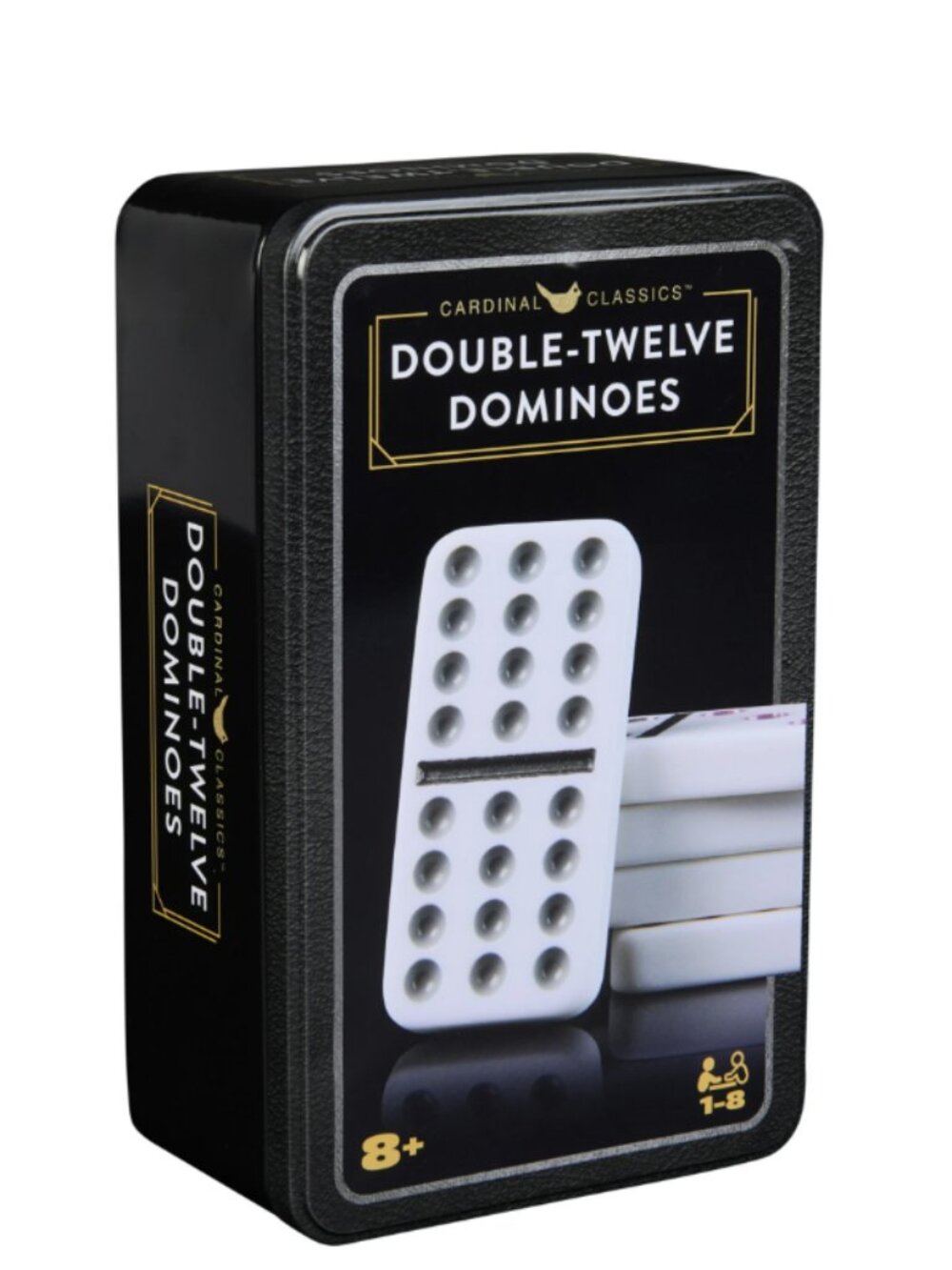 Cardinal Double 12 Dominoes Set in Storage Tin, 91 Pieces, Ages 8+